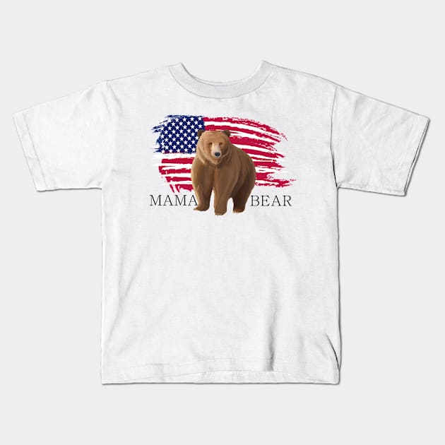 Mama Bear Kids T-Shirt by Lakes City Design 